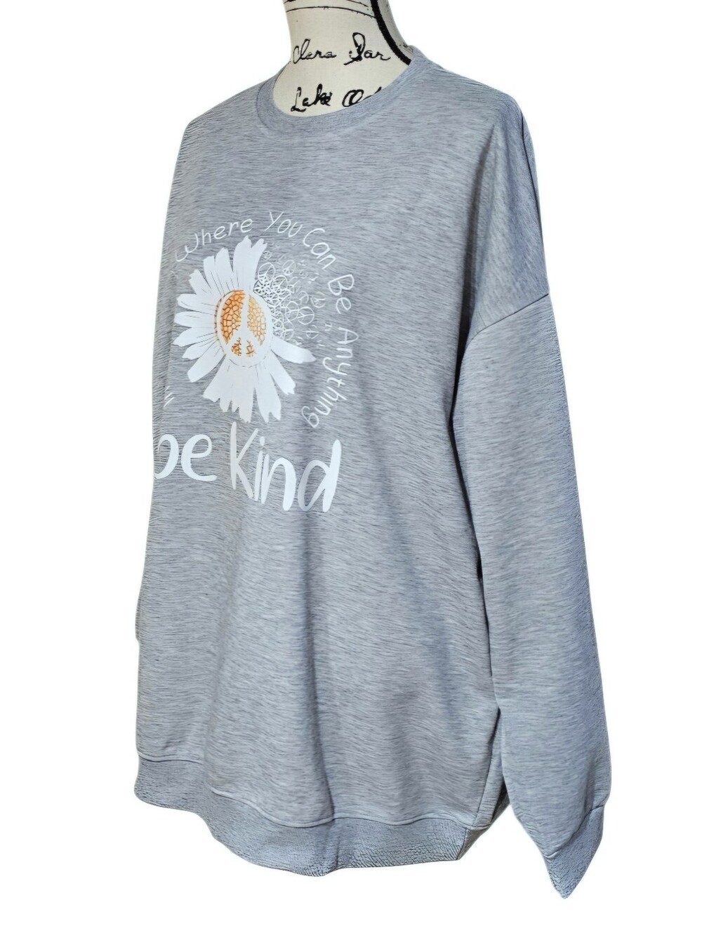 Be Kind Grey Floral Graphic Sweatshirt - Picture 2 of 6